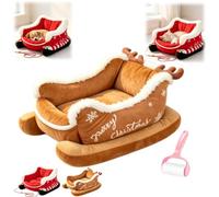 Christmas Sleigh Dog Bed,Indoor and Outdoor Christmas Sleigh Pet Bed
