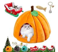 Christmas Sleigh Dog Bed - Plush | Pet Sofa | Cat Bed For Holiday Comfort, Resting, with Non-Slip Base, Santa Festive Decoration, Small And Medium Dogs, Cats, Winter Warmth Home Use (Style6-M)