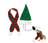 Christmas Small Animal Costume Hat - Pig Santa Hat | Pet Chicken Hats Scarf Set, Mini Santa Adjustable Straps For Hen Duck Hamster Guinea Pig Parrot Cosplay Costume