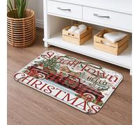 Christmas Small Town Hello - Tapete de baño de secado rápido, diseño vintage, rústico, a cuadros, absorbente, antideslizante, para vacaciones, decorativo, lavable, para baño, inodoro, baño, 16 x 24