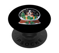 Christmas Snow Globe Bernese Mountain Dog X-Mas Tree PopSockets PopGrip Adhesivo