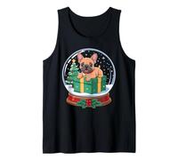 Christmas Snow Globe French Bulldog X-Mas Tree Frenchie Camiseta sin Mangas