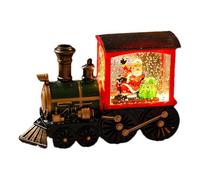 Christmas Snow Globe Lantern | Retro Christmas Lanterns with LED Glittering Ornaments and Small Train Figurines, Santa Claus and Festive Table Decoration for Holiday Home