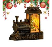 Christmas Snow Globe Lantern, Small Train Statue Snow Globe, LED Lantern Snow Globe, Glitter Winter Holiday Centerpieces, Swirling Water Snow Globe,