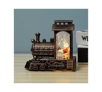Christmas Snow Globe Lantern Train, Lighted Swirling Glitter Water Globe Lantern LED Battery Operated Christmas Train Snowball Lantern for Christmas D