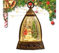 Christmas Snow Globe Lights | Winter Snow Globe Lantern | Battery Operated with Music for Thanksgiving Holiday Birthday Party Offices Home Room Desk Seniors Yard Farm