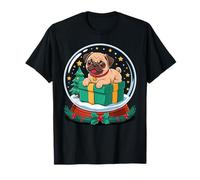 Christmas Snow Globe Pug X-Mas Tree Pugs Camiseta