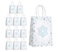 Christmas Snowflake Bags - 12 Pieces Printed Holiday Treat Bags, 12 Pcs Printed Snowflakes Bag - Holiday Treat Bag,Snowflake Christmas Wrapping | Festive Gift Packaging For Thanksgiving Young People E