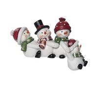 Christmas Snowman Family Figurines - Handmade Resin Winter Figurine Set, Lovely Sculpture Ornaments, Decorative Holiday For Table, Shelf, Fireplace, Mantle, Home Décor Centerpiece, Adorable Figures Ce