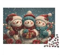 Christmas Snowmen Trio Colourful Three Snowmen with Gifts 1000 Pcs Jigsaws Adults Beautifully Illustrated Birthday Present 38x26cm/1000pcs