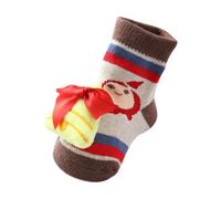 Christmas Socks Baby Socks Cotton Clothing With Rubber Animal Print Pattern Socks Calcetines Calcetines Rayas, marrón, Talla única