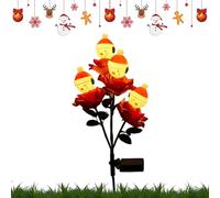 Christmas Solar Stake Lights - Rose & Snowman LED Garden Decor for Pathway Illumination, Holiday Party Charm with Automatic Night-Light Function, Outdoor Landscape Accent for Yard and Walkway