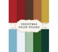 Christmas Solid Colors Scrapbook Paper - 50 Pages, 25 Double-Sided Colors - 8.5 x 11 in Festive Pad: Christmas Solid Colors Scrapbook Paper - 50 Pages, 25 Double-Sided Colors - 8.5 x 11 in Festive Pad