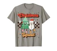 Christmas Squad Tree Snowman Cute Festive Retro Christmas Camiseta