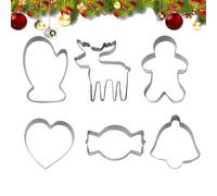 Christmas, Stainless Steel Cutters, Christmass Baking Sandwich Mold, Holiday Cookiess Cutterrs, 6-Piece Christmas Cookie Cutter Set For Chocolate, Fondant, Sof