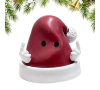 Christmas Statue | 7,2 x 7,2 x 6,5 cm Collectible Desktop Sculpture, Long-lasting Miniature Santa Hat Statue - For Living Room Shelf Table Study Nursery Bedside Display Shelves Bookshelves Windowsills