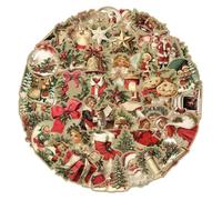 Christmas Sticker Pack - 50 Piece Vintage Decals, Waterproof Craft Decorations | Holiday Sticker Set For Car Bottle Door Glass Fridge Window Home Indoor Seasonal Decor Use