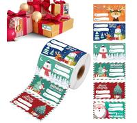 Christmas Stickers - 500-Piece Gift Tag Labels Cute Cartoon | Holiday Design Adhesive Wrapping Stickers Festive Party Decor Supplies Tags for Envelopes or Holiday Celebration, 2.95x2.76x2.76in
