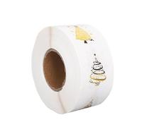 Christmas Stickers - 500 Pieces Tree Labels | 1 Inch Adhesive Roll With Decorative Foil, Stickers For Cards Crafting Adults Friends Family Father Winter Holiday Invitations Paper Projects