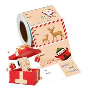 Christmas Stickers Roll, 500 Pieces Assorted Cartoon Adhesive Holiday Labels & Envelope Seals, Round Gift Tag Stickers, for Envelopes Cards Paper Postcards Scrapbooking Desks Home School Use
