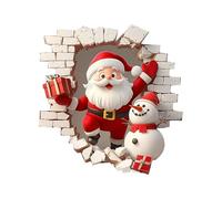 Christmas Stickers - Santa Claus 3D Effect Decor, Self Adhesive Wall Decal, Festive Visual Enhancement, Quick Seasonal Transformation Function, Home Decors for Living Room