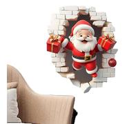 Christmas Stickers - Santa Claus 3D Effect Window Decals, Removable Self-Adhesive Holiday Wall Art, Fun Festive Display & Easy Peel Application for Home Office Party Decor, Seasonal Wall Sticker Set