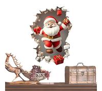 Christmas Stickers - Santa Claus 3D Effect Window Decals, Removable Self-Adhesive Holiday Wall Art, Fun Festive Display & Easy Peel Application for Home Office Party Decor, Seasonal Wall Sticker Set