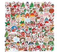 Christmas Stickers - Self Adhesive Craft Sticker Set with Xmas Theme Shapes for Party Decoration - 100PCS