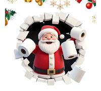 Christmas Stickers - Vinilo decorativo de PVC 3D para decoración navideña, Christmass Wall Stickers | Holiday Santa Wall Breaking Bathroom Sticker For Indoor Shower Toilet Baldosas de la ventana de la