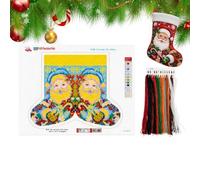 Christmas Stocking Embroidery Kit - Handmade Sewing Set, Holiday Craft