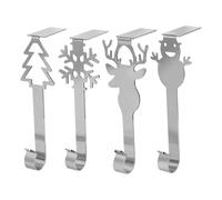 Christmas Stocking Hooks - 4 Heavy Duty Non Slip Clips, Securely Hold Stockings and Ornaments, Mantle Garland Hangers for Home, Window, Counter, Table, Shelf, Staircase