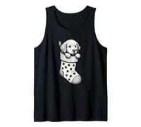 Christmas Stocking Puppy Art Vintage Winter Xmas Party Camiseta sin Mangas