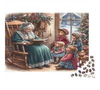 Christmas Story Time Colourful Grandma Reading to Kids 1000 Pcs Jigsaw Puzzles For Adults & Kids Challenging Brainteasing 70x50cm/1000pcs