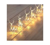 Christmas String Lights, Battery Powered Warm White LED Reindeer String Lights Christmas Decoration, 10 LED String Lights