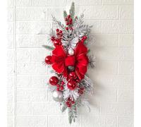 Christmas Swag,Artificial Christmas Wreath For Stairs,Prelit Stairway Swag,Embedded Hanging Ring,For Front Door Holiday Festival Indoor Outdoor Decor, LJJY-KK