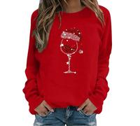 Christmas Sweater, Camiseta Navidad Mujer, Jersey navideño,Mujer Sudadera cómoda e Informal con Estampado de y Manga Larga Ocio Ropa