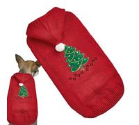 Christmas Sweater for Small Dogs, Winter Knitwear with Hat and Christmas Tree Pattern, Cozy Pet Sweater for Chihuahua, Bulldog, Dachshund, Pug, Yorkie, Holiday Dog Apparel