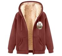 Christmas Sweater Mens Hoodies Long Sleeve Full Zipper with Pockets Fuzzy Tops For Holiday Outdoor Casual Outfits