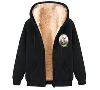 Christmas Sweater Mens Hoodies Long Sleeve Full Zipper with Pockets Fuzzy Tops For Holiday Outdoor Casual Outfits