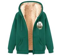 Christmas Sweater Mens Hoodies Long Sleeve Full Zipper with Pockets Fuzzy Tops For Holiday Outdoor Casual Outfits