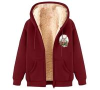 Christmas Sweater Mens Hoodies Long Sleeve Full Zipper with Pockets Fuzzy Tops For Holiday Outdoor Casual Outfits