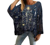 Christmas Sweaters for Women Crochet Knitted Long Sleeve Print Pullover Tops Cozy Embroidery Oversized Sweatshirts