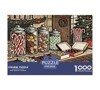 Christmas Sweet Shop Puzzle De Madera Impermeable Puzzles De 1000 Piezas para Adultos Colorido Rompecabezas Juegos Desafiantes