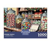 Christmas Sweet Shop Puzzle De Madera Impermeable Puzzles De 1000 Piezas para Adultos Desafiante Y Estimulante Rompecabezas para Decoración del Hogar