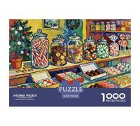 Christmas Sweet Shop Puzzle De Madera Impermeable Puzzles De 1000 Piezas Regalos para Adultos Desafiante Y Estimulante Rompecabezas Juegos Educativos