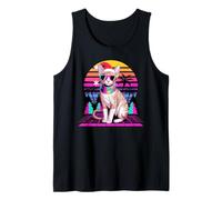Christmas Synthwave Cornish Rex Sunglasses Camiseta sin Mangas