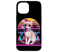 Christmas Synthwave Cornish Rex Sunglasses Carcasa para iPhone 15