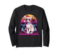 Christmas Synthwave Cornish Rex Sunglasses Manga Larga