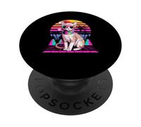 Christmas Synthwave Cornish Rex Sunglasses PopSockets PopGrip Adhesivo