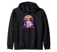 Christmas Synthwave Cornish Rex Sunglasses Sudadera con Capucha